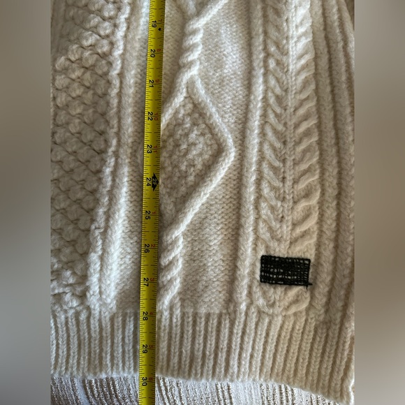 Oobe Brand vintage collared fisherman cable knit wool cardigan sweater - Picture 8 of 10